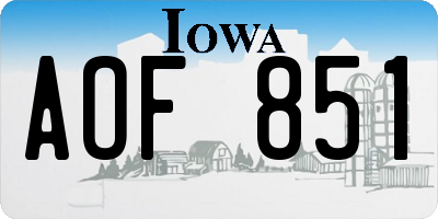 IA license plate AOF851