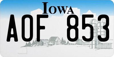 IA license plate AOF853