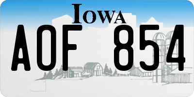 IA license plate AOF854