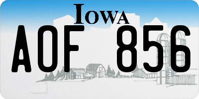 IA license plate AOF856
