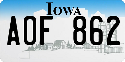 IA license plate AOF862