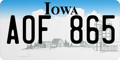 IA license plate AOF865