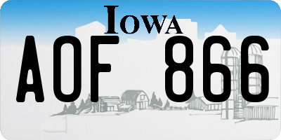 IA license plate AOF866