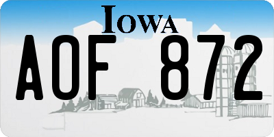 IA license plate AOF872