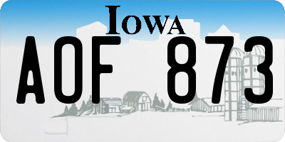 IA license plate AOF873