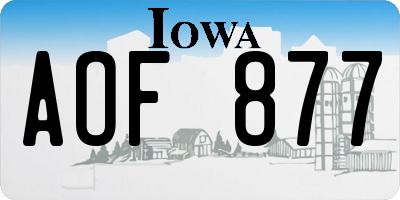 IA license plate AOF877