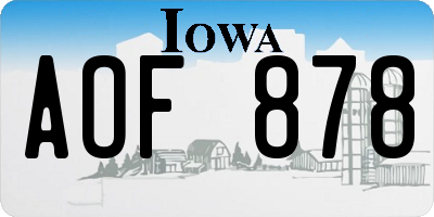IA license plate AOF878