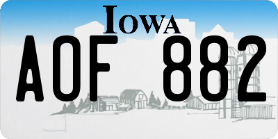 IA license plate AOF882