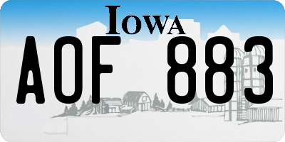 IA license plate AOF883
