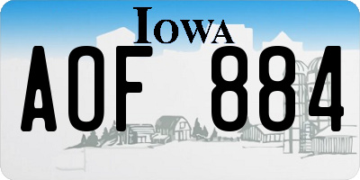 IA license plate AOF884