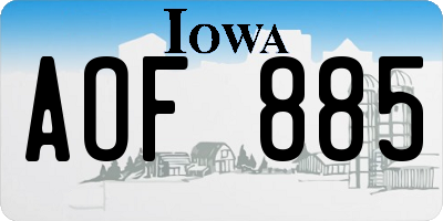 IA license plate AOF885