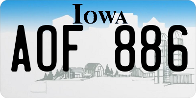 IA license plate AOF886