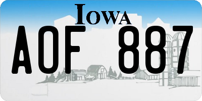 IA license plate AOF887