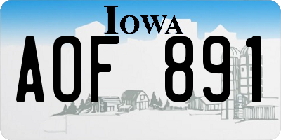 IA license plate AOF891