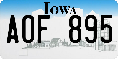 IA license plate AOF895