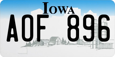 IA license plate AOF896