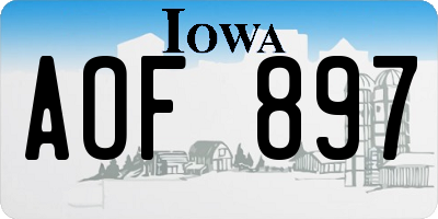 IA license plate AOF897