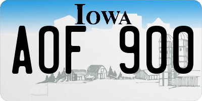 IA license plate AOF900