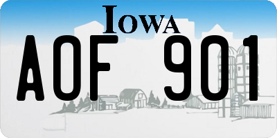 IA license plate AOF901