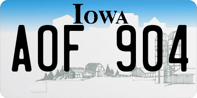 IA license plate AOF904