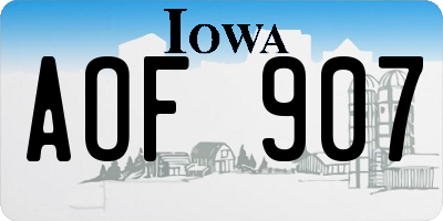 IA license plate AOF907