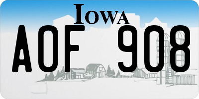 IA license plate AOF908