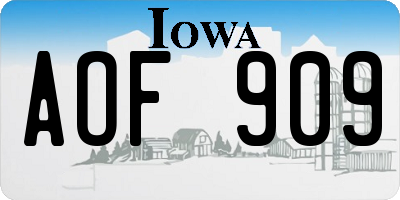 IA license plate AOF909