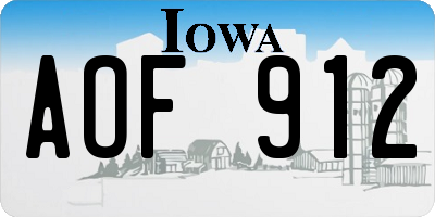 IA license plate AOF912