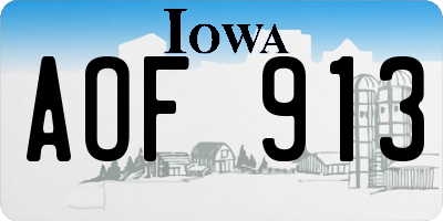 IA license plate AOF913
