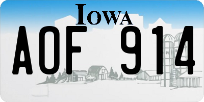 IA license plate AOF914