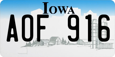 IA license plate AOF916