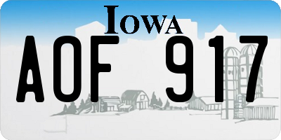 IA license plate AOF917