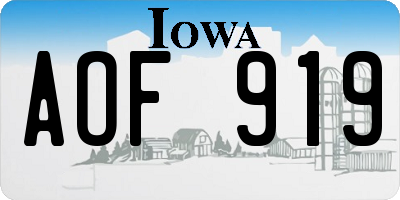 IA license plate AOF919