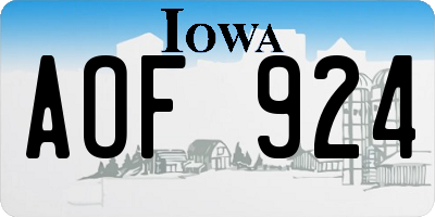 IA license plate AOF924