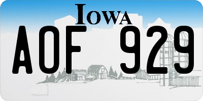 IA license plate AOF929