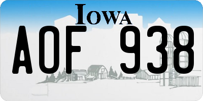 IA license plate AOF938