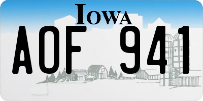 IA license plate AOF941
