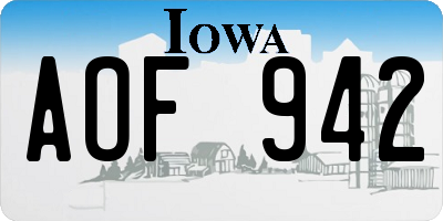 IA license plate AOF942