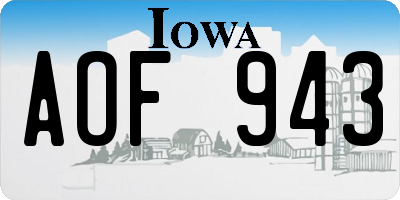 IA license plate AOF943