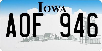IA license plate AOF946