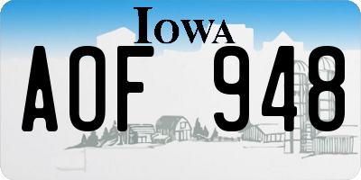 IA license plate AOF948