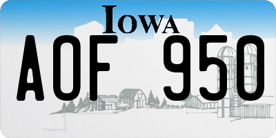 IA license plate AOF950