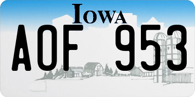 IA license plate AOF953