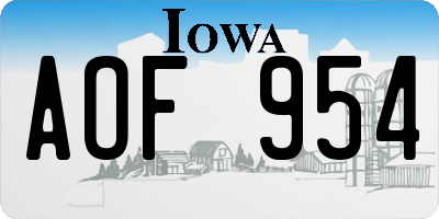 IA license plate AOF954