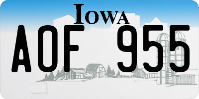 IA license plate AOF955