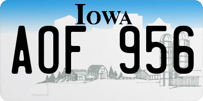 IA license plate AOF956
