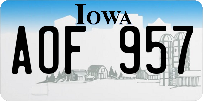 IA license plate AOF957