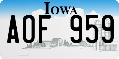 IA license plate AOF959