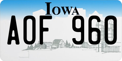 IA license plate AOF960