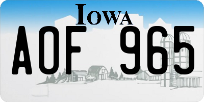 IA license plate AOF965